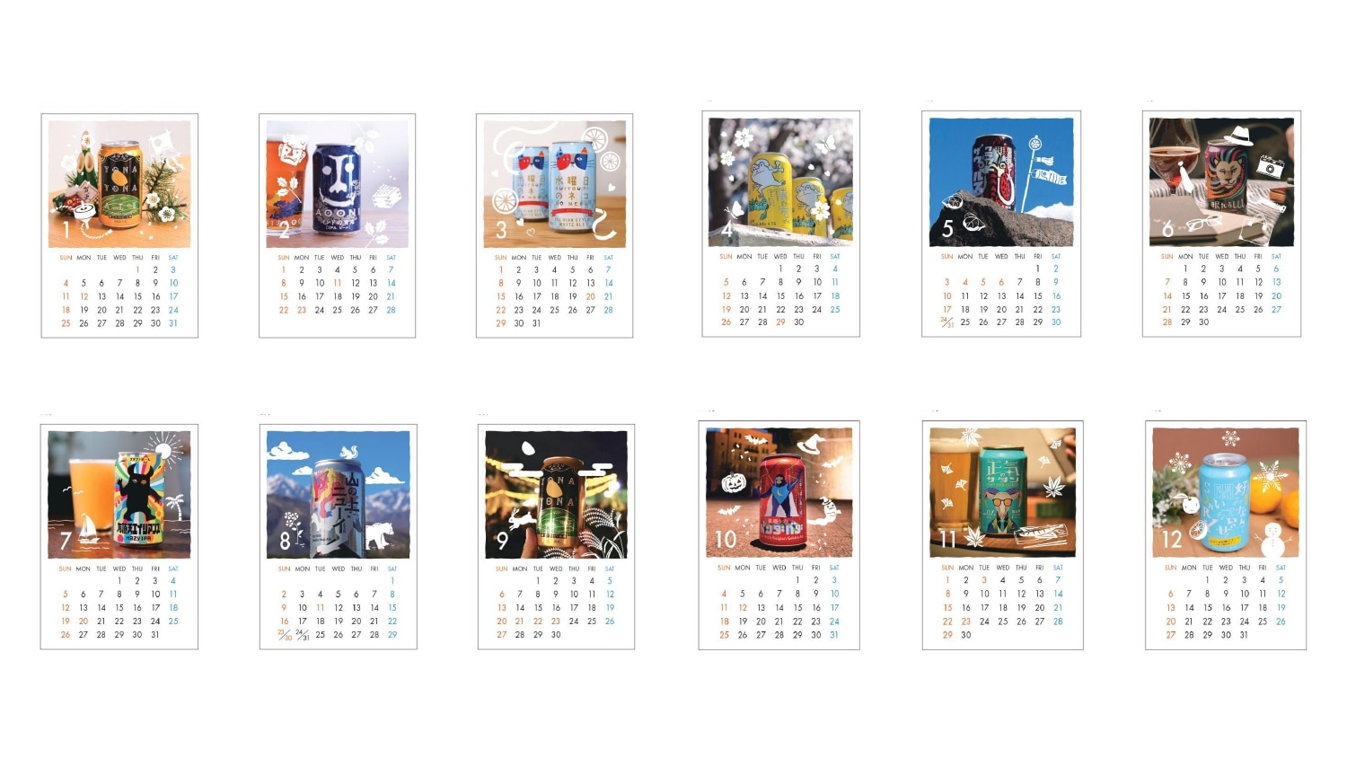 マジ福袋共通オリジナルグッズのオリジナルカレンダー12カ月分の紹介