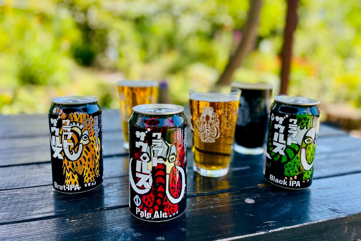 軽井沢エリア限定販売のクラフトビール、軽井沢ビール クラフトザウルス3種類