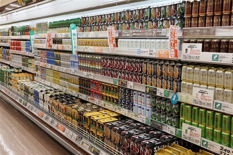 長野県のスーパーツルヤのビール売り場