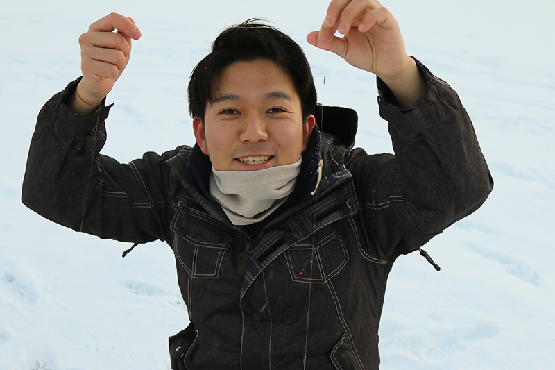 松原湖で氷上ワカサギ釣りにチャレンジ
